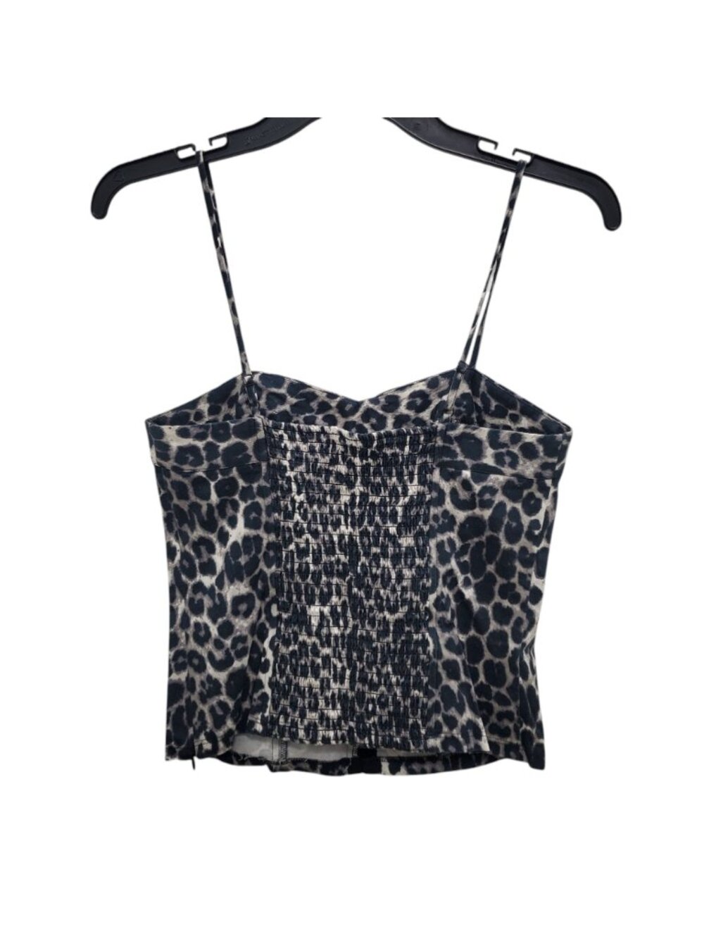 Express Women's Y2K Gray Leopard Smocked Back Hook & Eye Bustier Corset Top Sz S - Picture 8 of 8